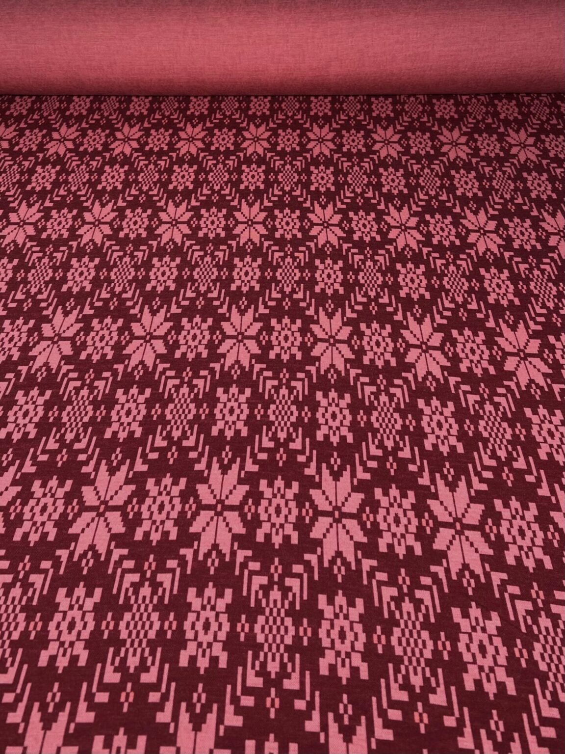 Merino vilnos elastingas trikotažas su raštu (premium kokybė) „Fair Isle“ 114
