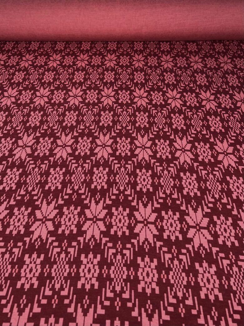 Merino vilnos elastingas trikotažas su raštu (premium kokybė) „Fair Isle“ 114