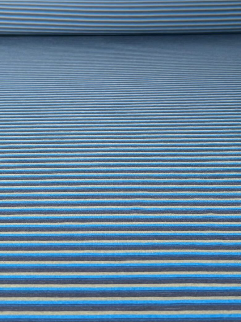 Merino vilnos elastingas trikotažas (premium kokybė) dryžuoto rašto „Coast“ 180