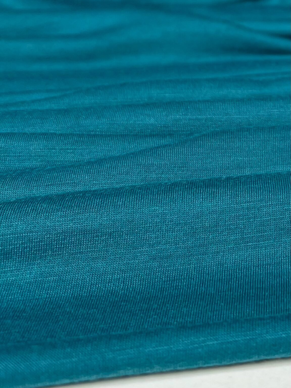 Merino vilnos ir poliesterio elastingas trikotažas (premium kokybė) tamsios turkio spalvos 083