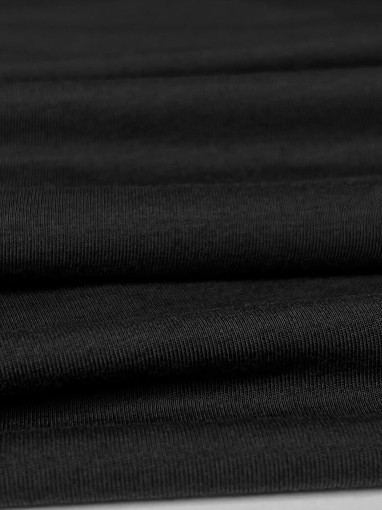 Merino vilnos ir poliesterio elastingas trikotažas (premium kokybė) „Ink Black“ 043