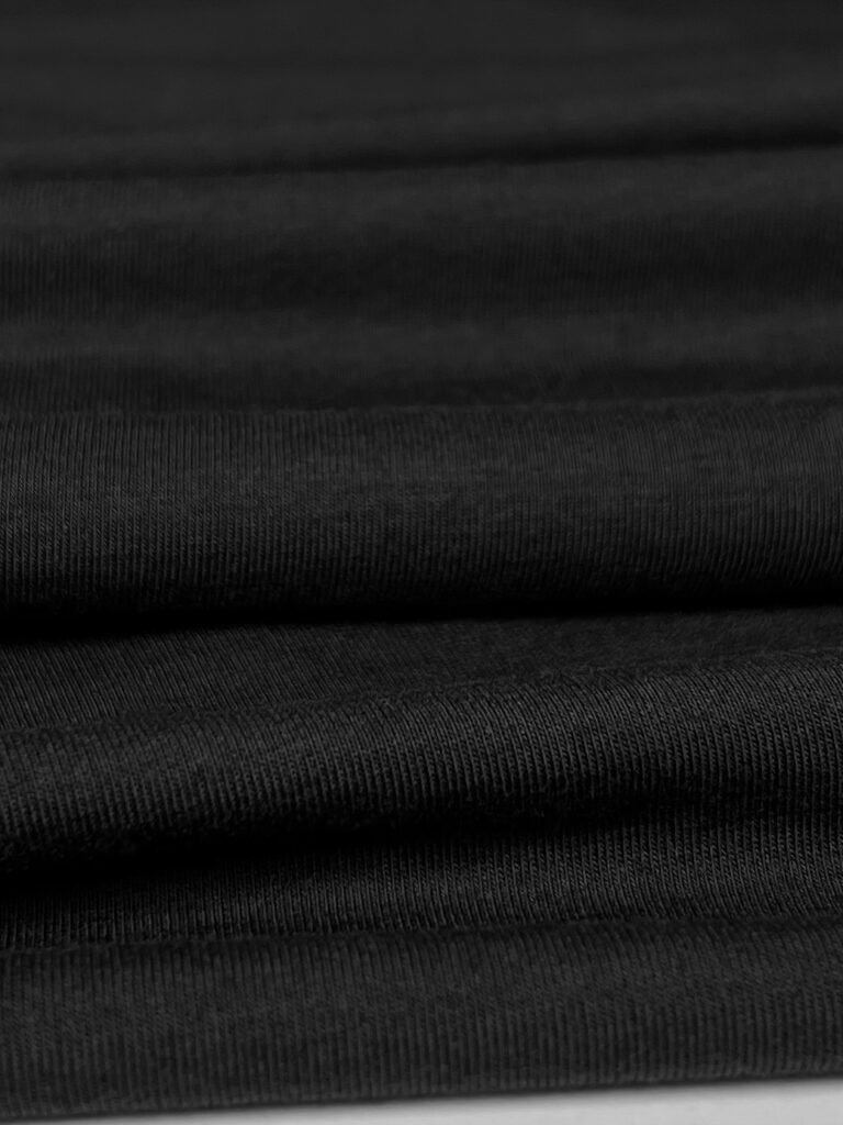 Merino vilnos ir poliesterio elastingas trikotažas (premium kokybė) „Ink Black“ 043