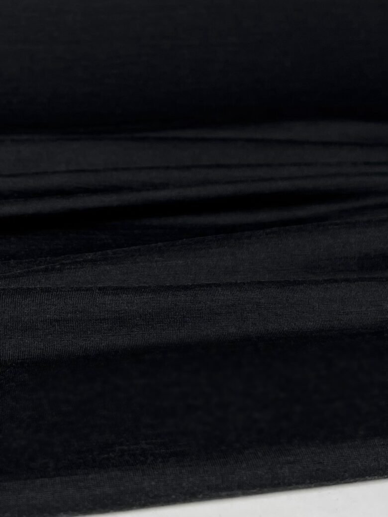 Merino vilnos ir natūralaus šilko elastingas trikotažas (premium kokybė) „Dark Graphite“ spalvos 152