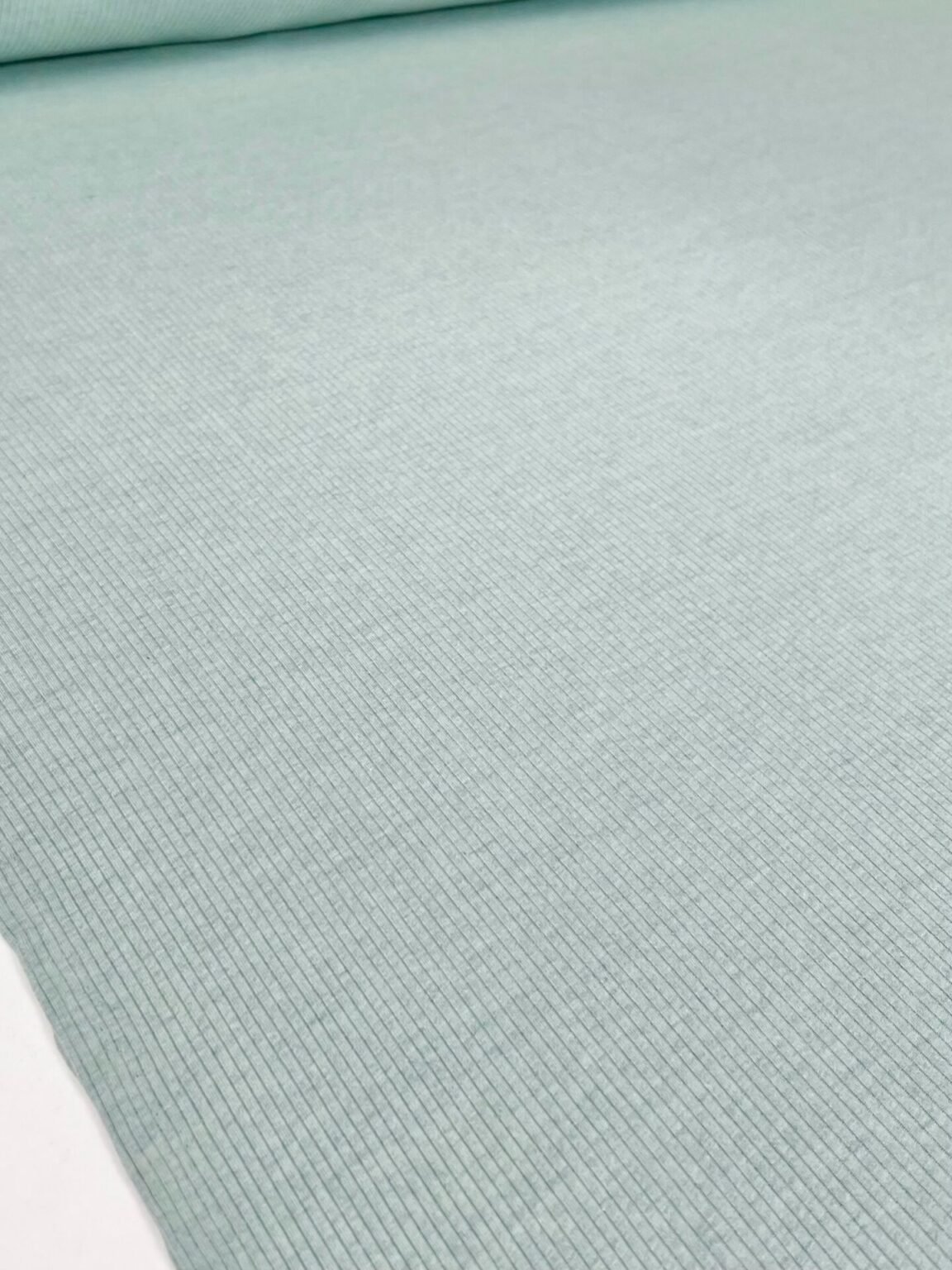 Merino vilnos ir medvilnės elastingas trikotažas (rib tekstūros) „Šviesi Mėta“ 057
