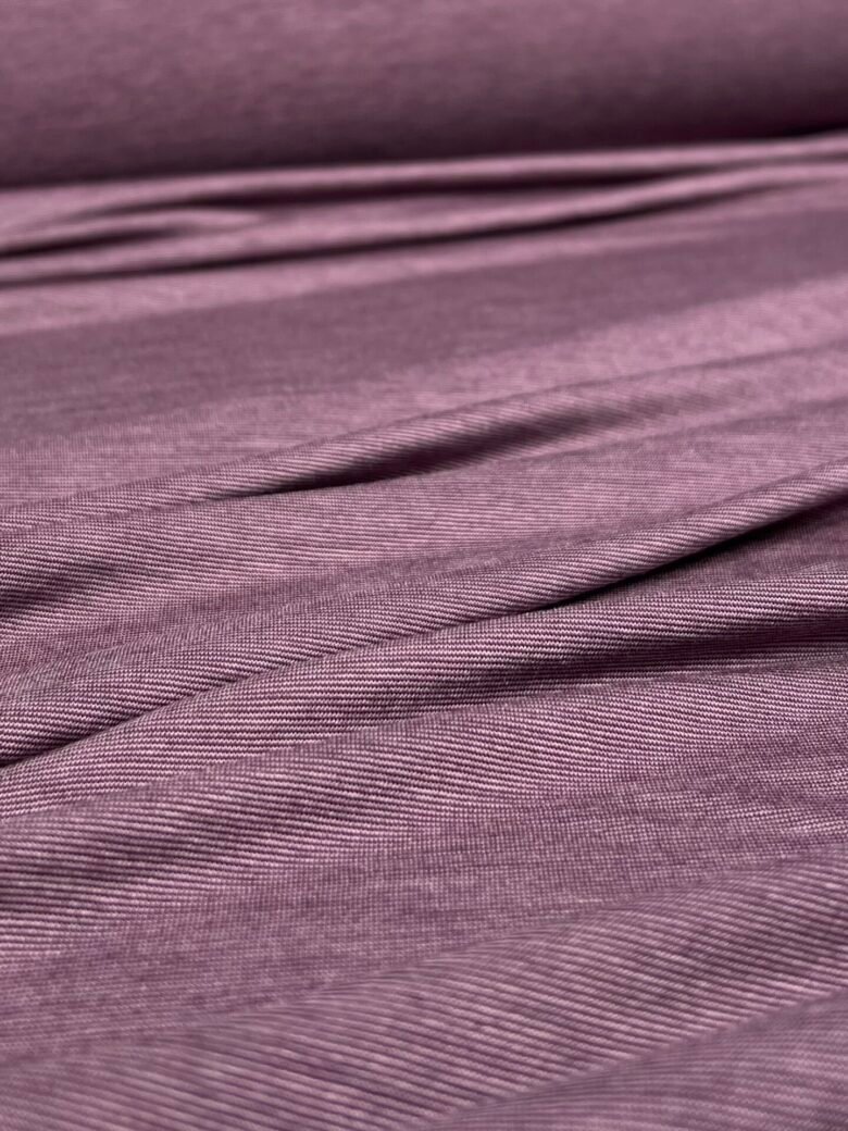 Merino vilnos ir liocelio elastingas trikotažas (premium kokybė) smulkių dryželių rašto purpurinės spalvos 029