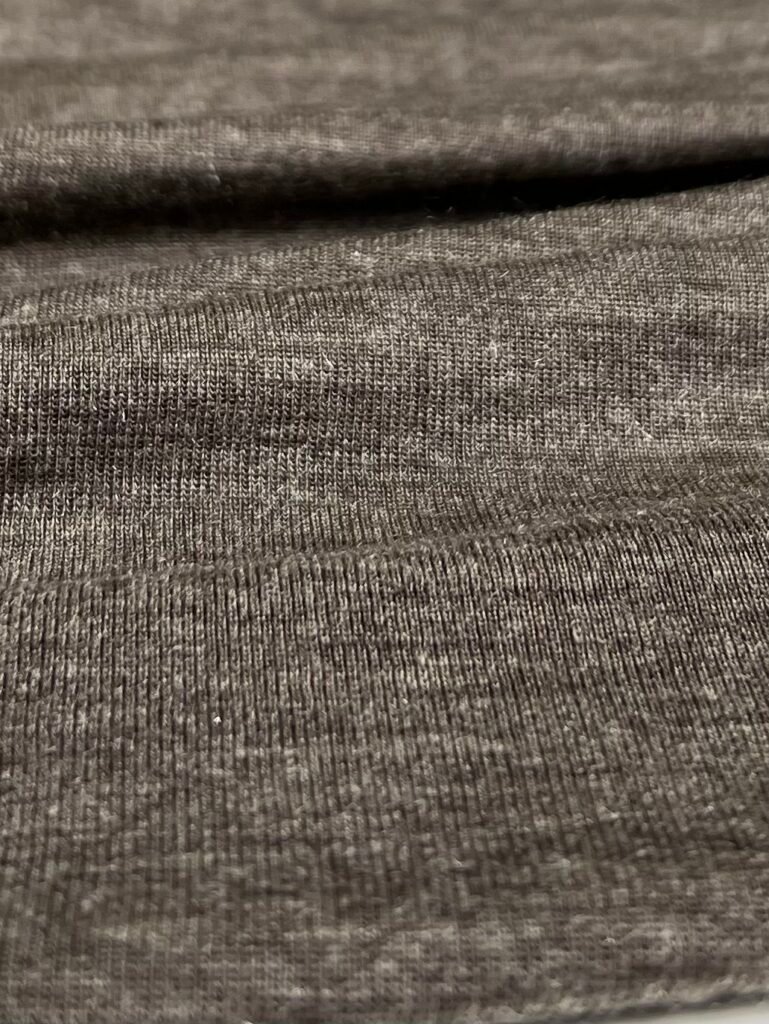 Merino vilnos ir liocelio elastingas trikotažas (premium kokybė) pilkai rudos spalvos melanžas 044