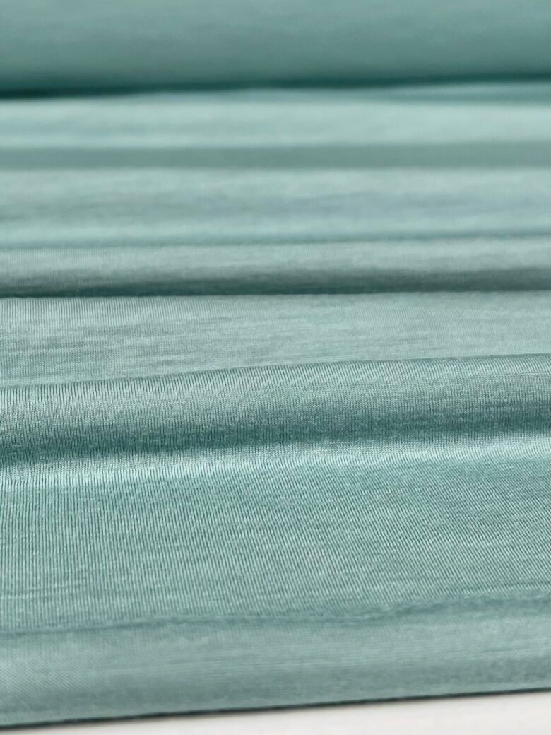 Merino vilnos ir poliesterio elastingas trikotažas (premium kokybė) „Pastelinės Mėtos“ spalvos 058
