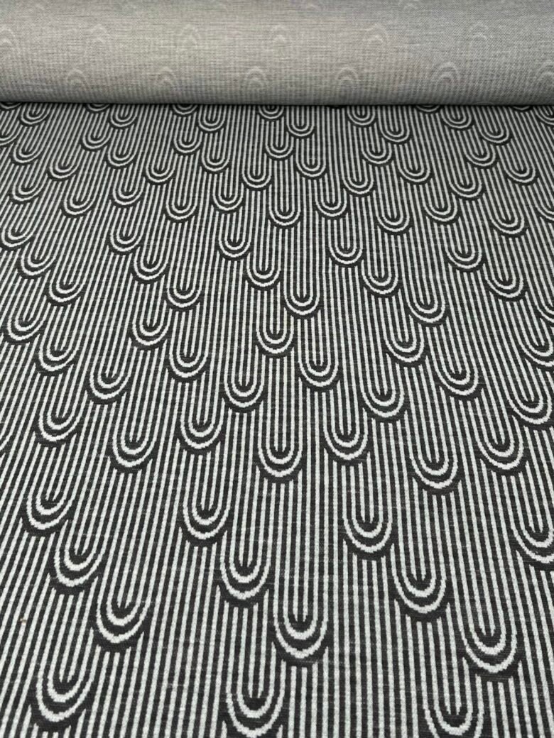 Merino vilnos ir poliesterio elastingas trikotažas su raštu (premium kokybė) „Drops“ 074