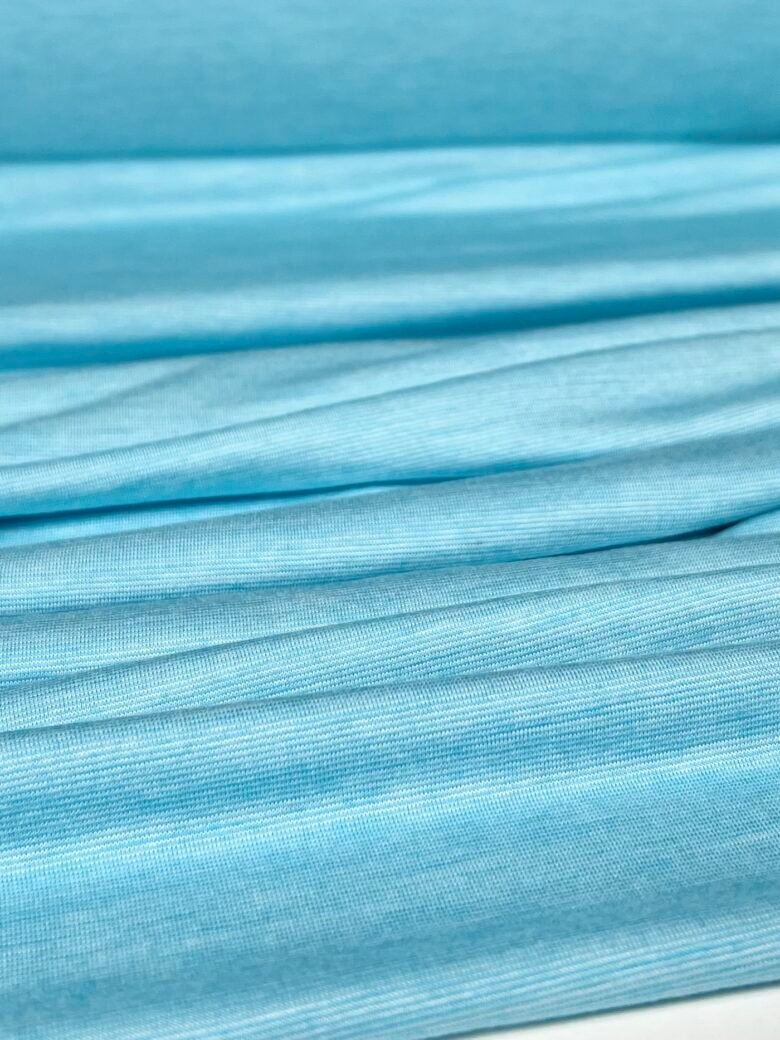 Merino vilnos ir liocelio elastingas trikotažas (premium kokybė) smulkių dryželių rašto žydros spalvos 082