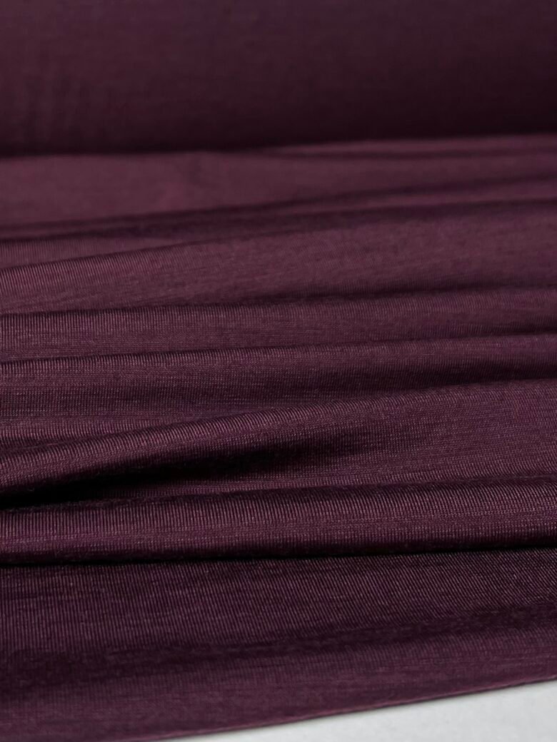 Merino vilnos ir liocelio elastingas trikotažas (premium kokybė) tamsios bordinės spalvos 092