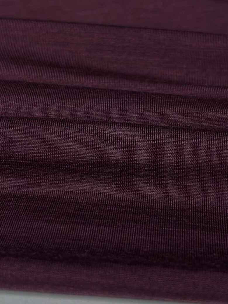 Merino vilnos ir liocelio elastingas trikotažas (premium kokybė) „Dark Bordo“ spalvos 093