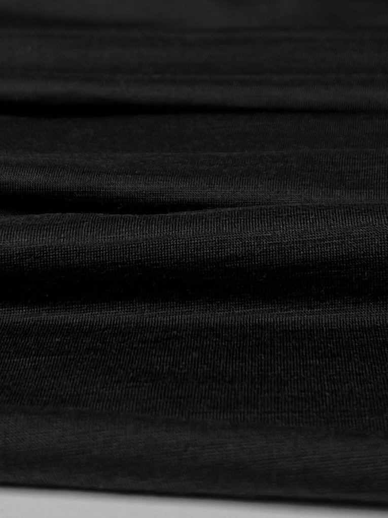 Merino vilnos ir liocelio elastingas trikotažas (premium kokybė) „Black“ 107