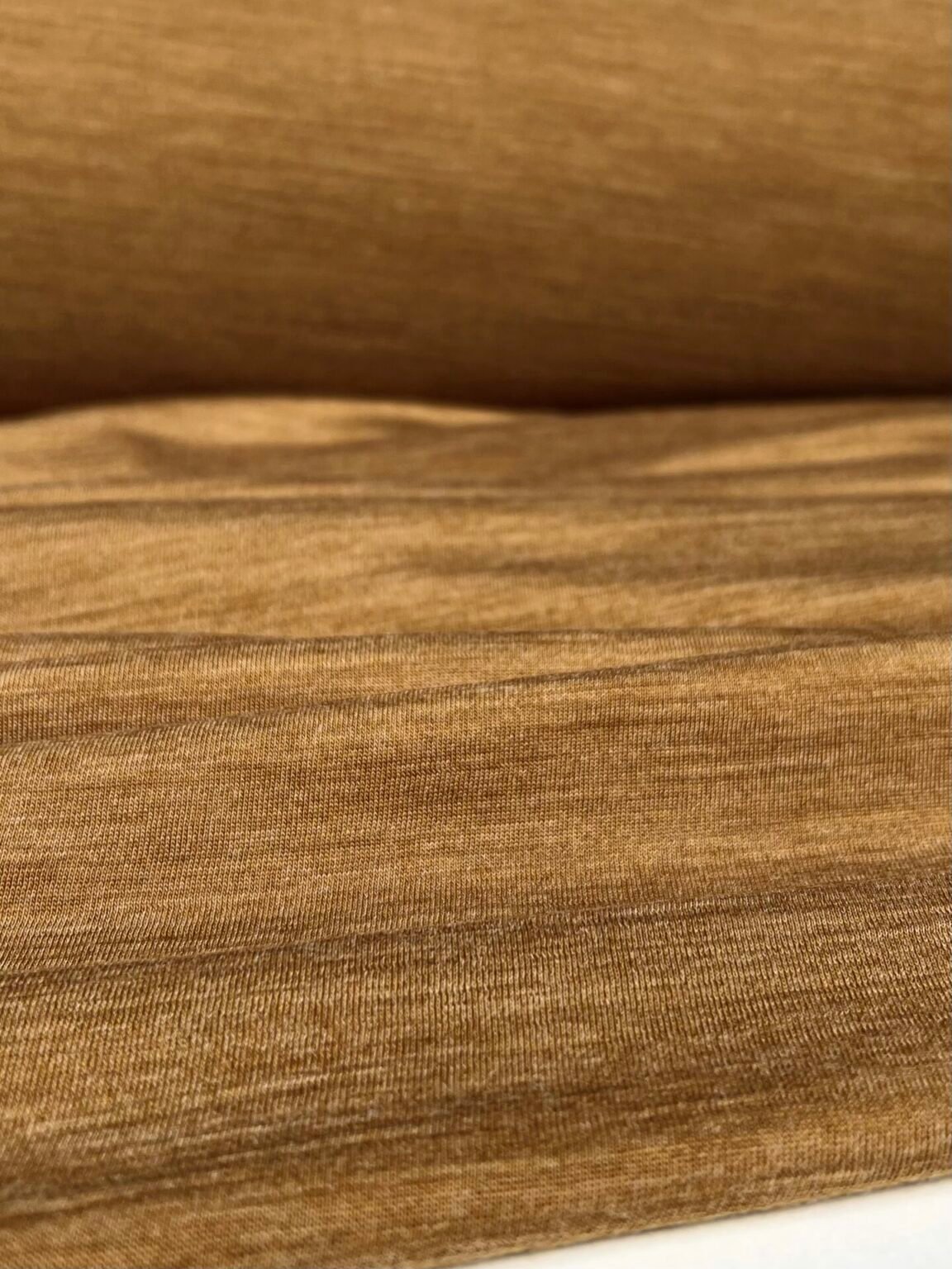 Merino vilnos ir poliesterio elastingas trikotažas (premium kokybė) „Garstyčių“ spalvos 137