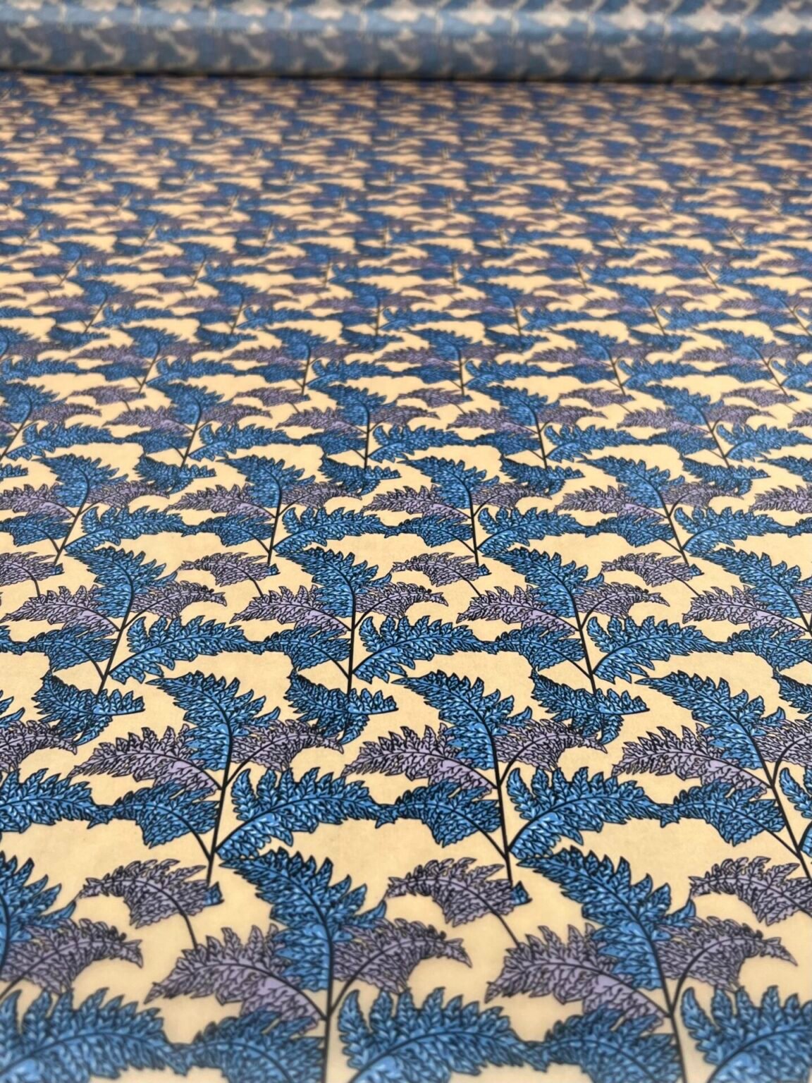 Pamušalinis audinys su dizainu „Fern Leaves“