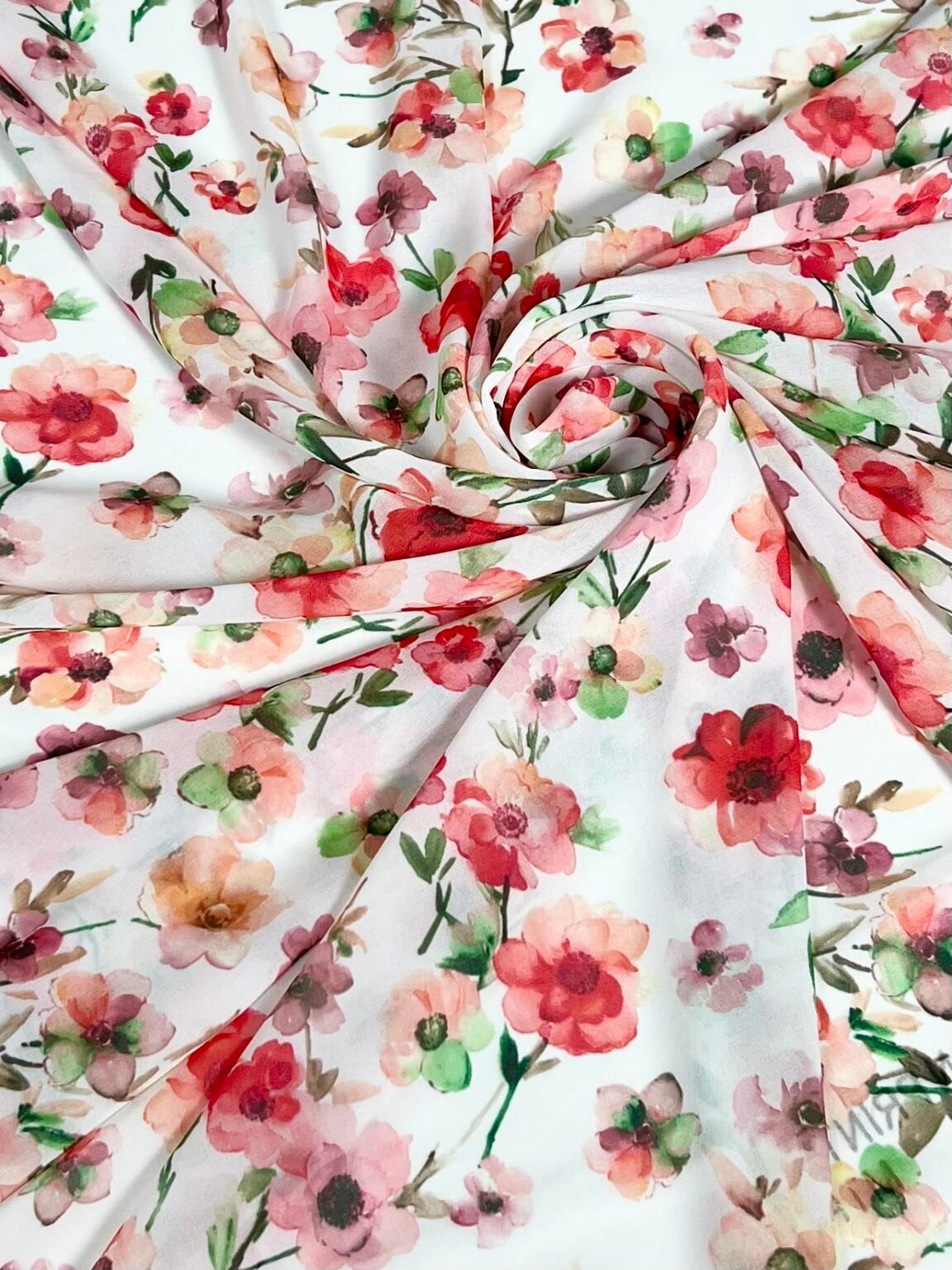 Šifonas su dizainu „Watercolor Flowers“