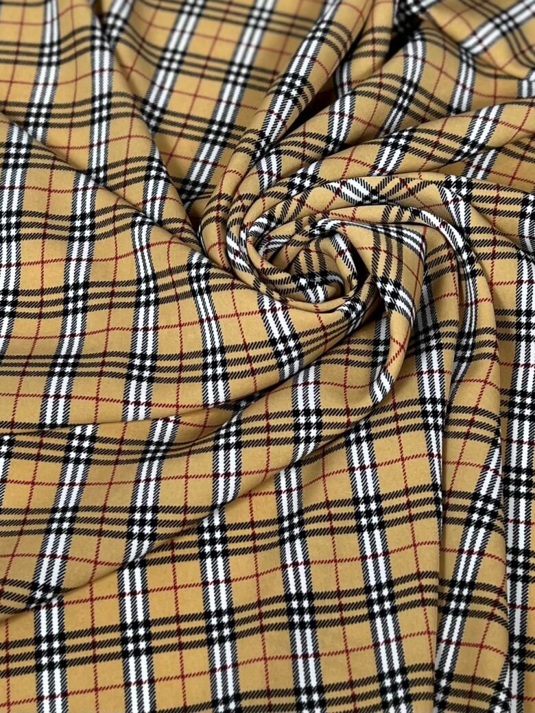 „Silky“ suknelinis audinys „Burberry“ rašto garstyčių spalvos