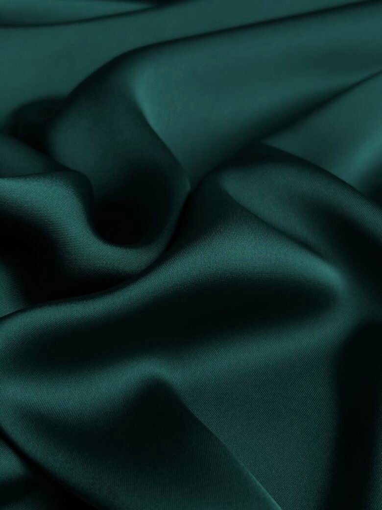 Dvipusis satinas su elastanu „Dark Emerald“