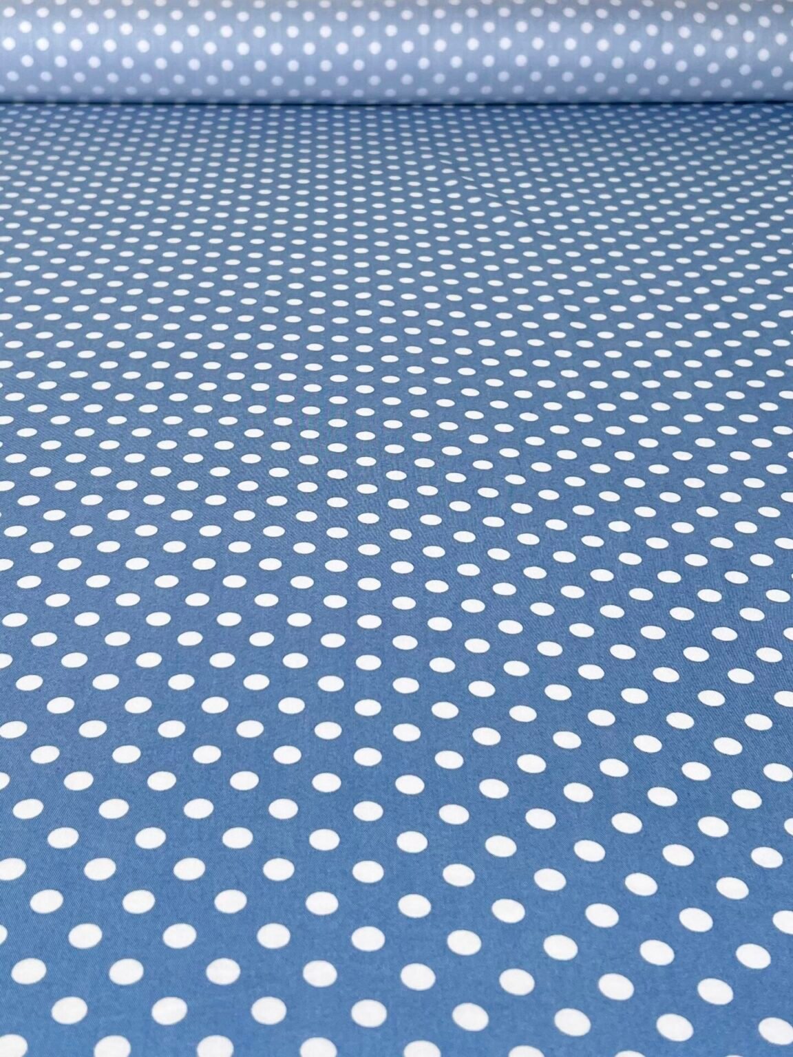 Suknelinis-kostiuminis viskozės audinys burbulų rašto „Denim Blue“