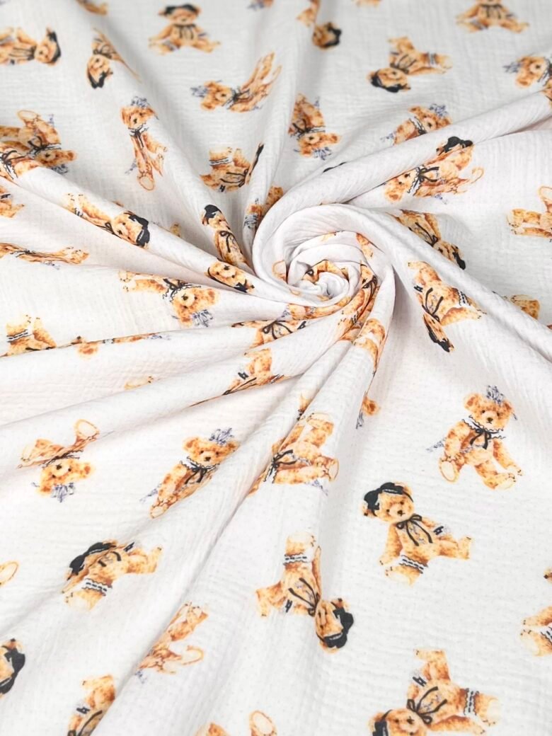DIGITAL PRINT spaudos muslinas su dizainu „Cute Bears“