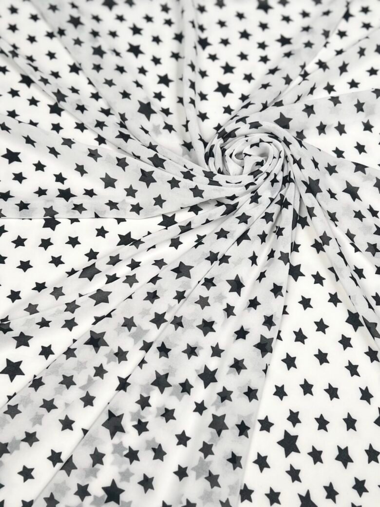 Šifonas su dizainu „Black Stars“
