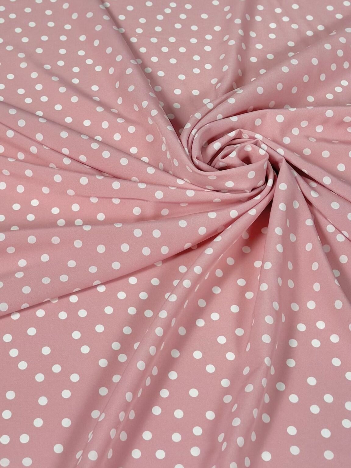 „Silky“ suknelinis audinys taškuoto rašto „Pink and White“
