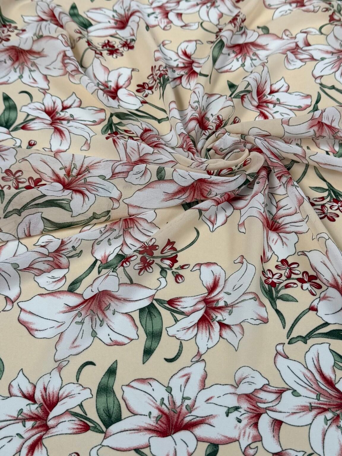 Эластичный шифон с дизайном «Pastel Lily»