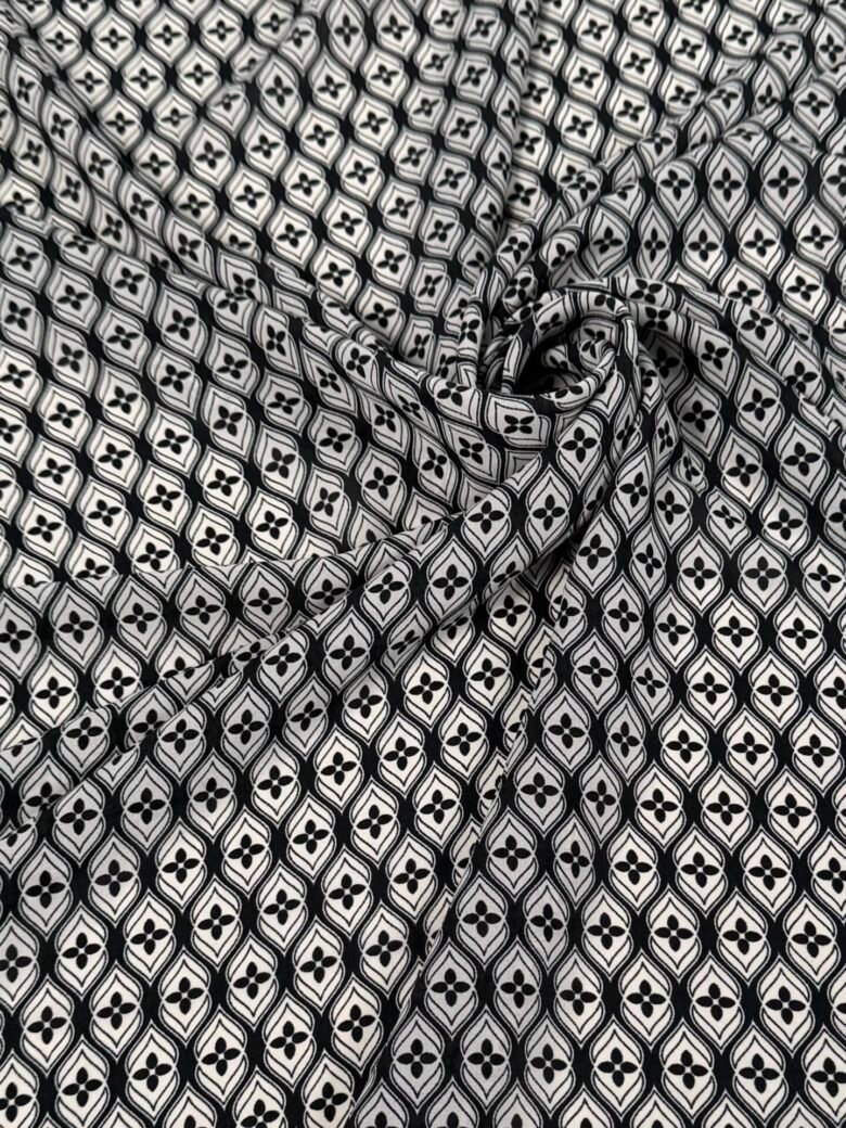 Tamprus šifonas su dizainu „Mono Mosaic“