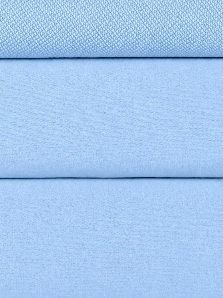„Diagonal“ trisiūlis kilpinis trikotažas „Baby Blue“ spalvos (KD45)