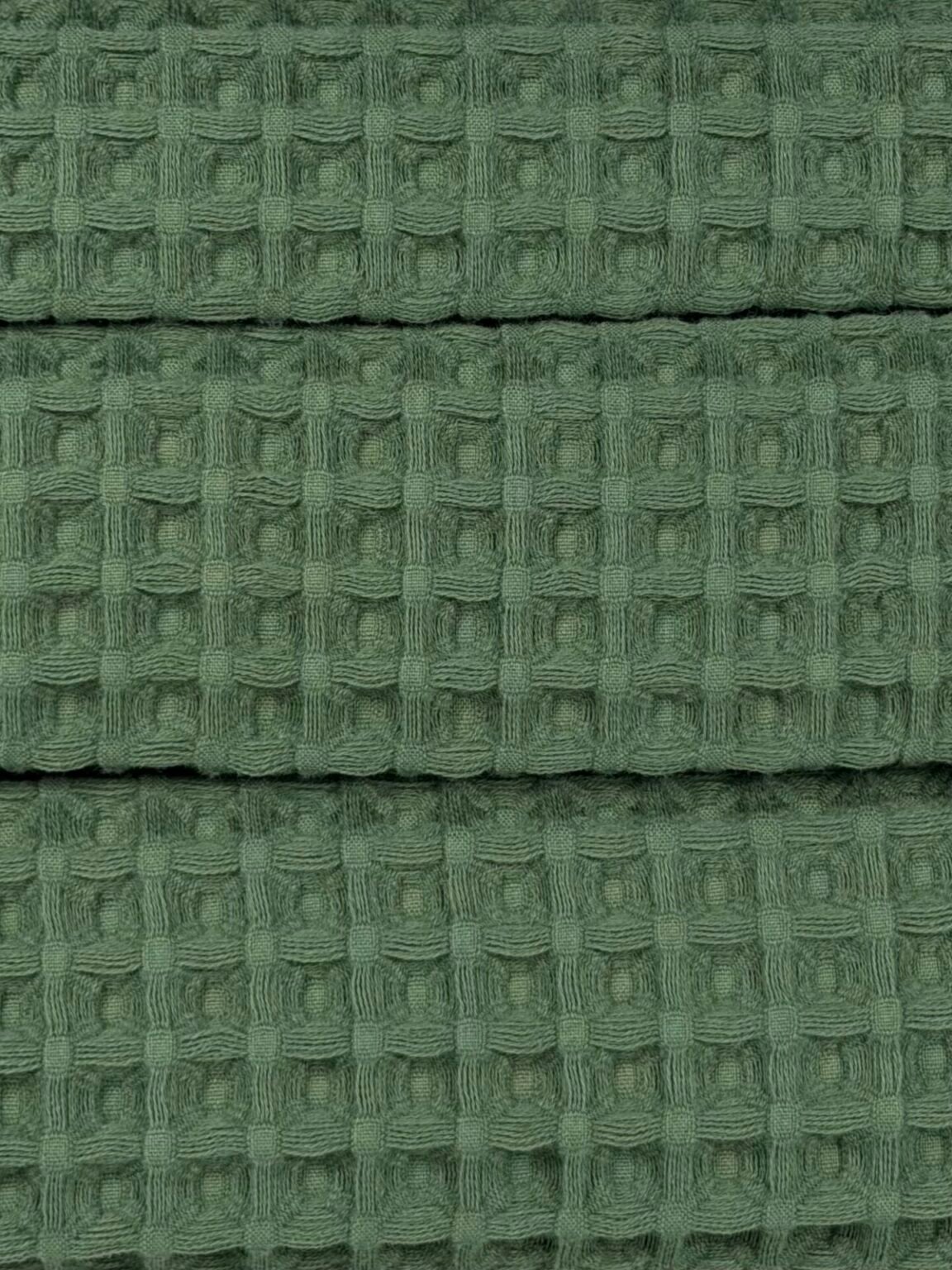 Purus medvilninis vaflinis audinys stambaus pynimo  „Dark Green“