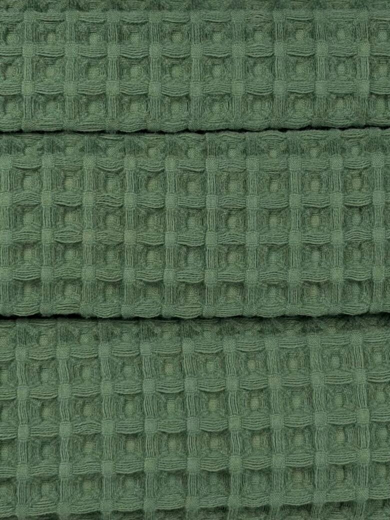Purus medvilninis vaflinis audinys stambaus pynimo  „Dark Green“