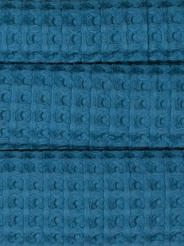 Purus medvilninis vaflinis audinys stambaus pynimo „Blue“