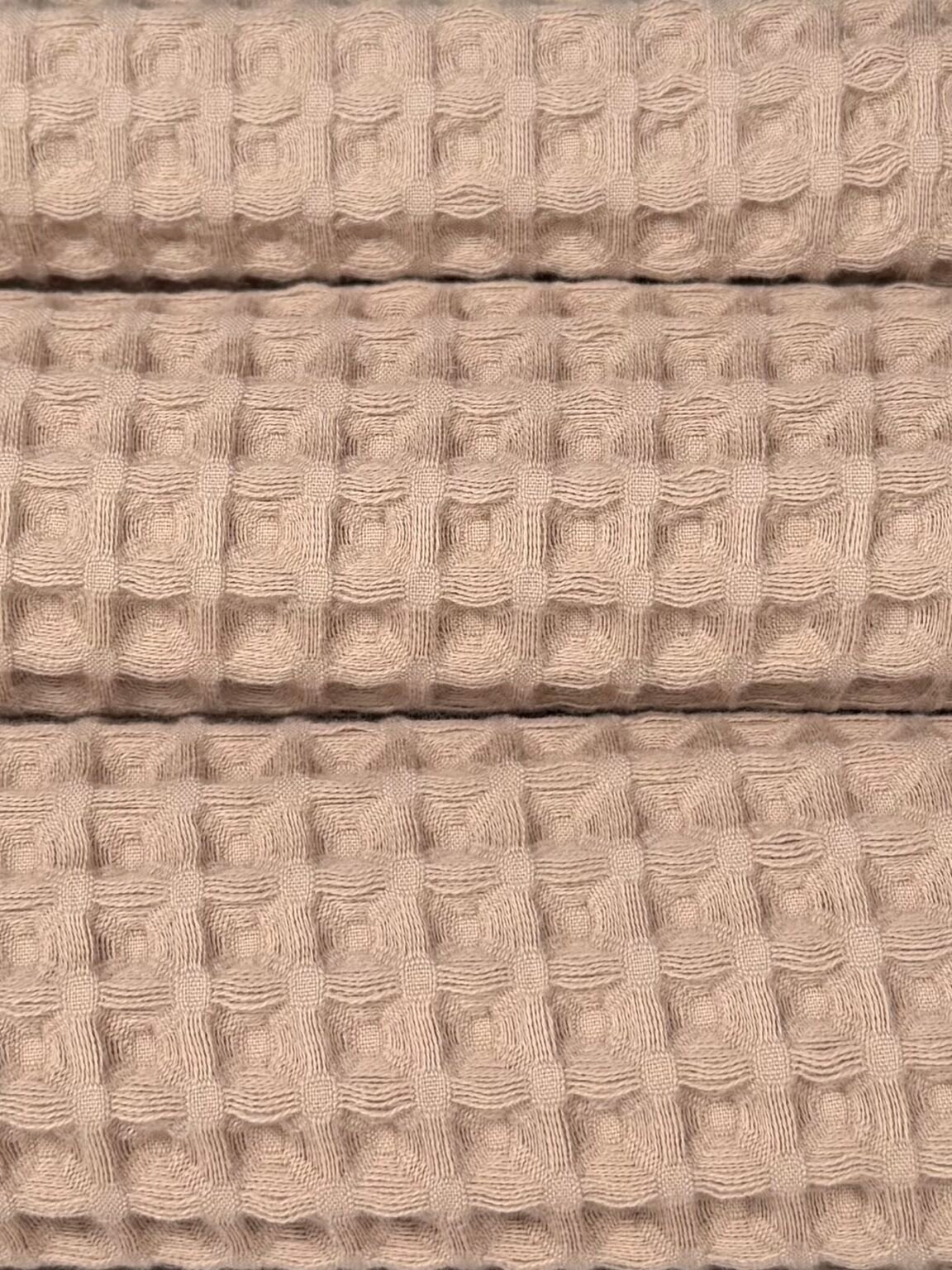 Purus medvilninis vaflinis audinys stambaus pynimo „Beige“